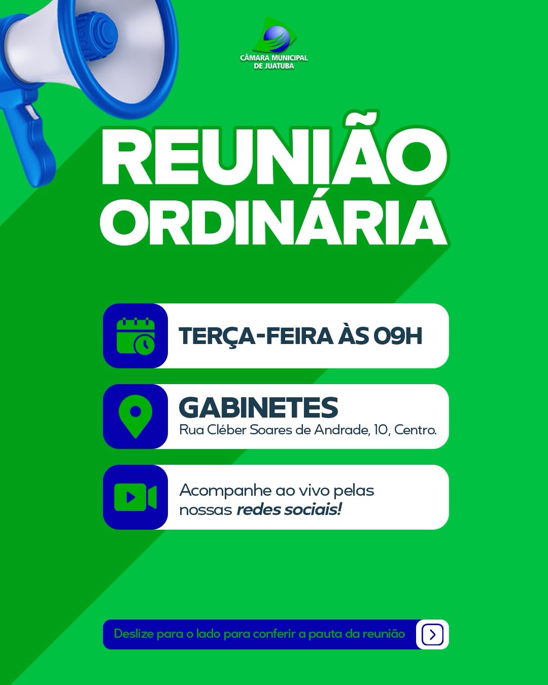 A pauta da próxima Reunião Ordinária já está disponível!

Confira os projetos e demais matérias que …