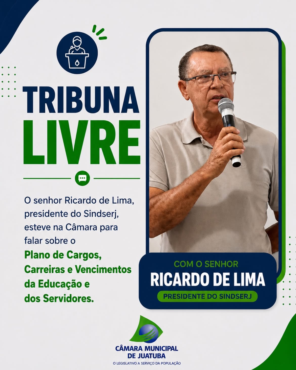 TRIBUNA LIVRE | PLANO DE CARGOS, CARREIRAS E VENCIMENTOS

O senhor Geraldo esteve na Tribuna Livre d…