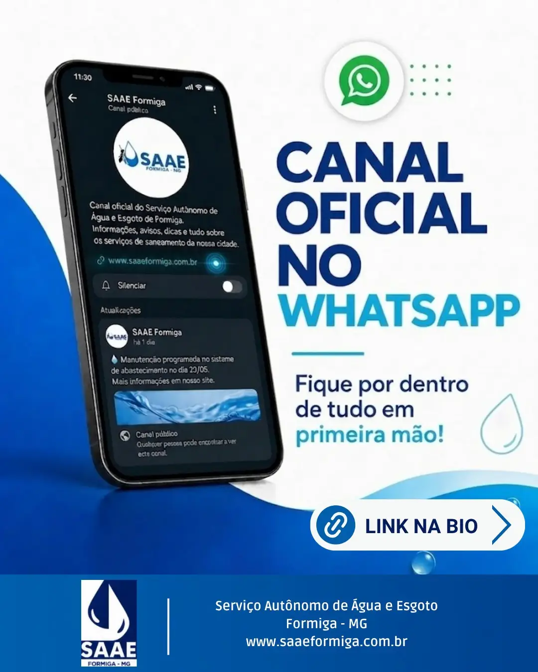 Comunicação direta e transparente: junte-se ao canal oficial do SAAE Formiga no WhatsApp! 📢📲

Para…