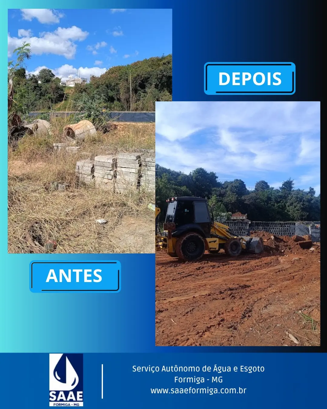 OBRAS EM ANDAMENTO: SAAE Formiga avança na reforma e revitalização ambiental do leito de secagem da …
