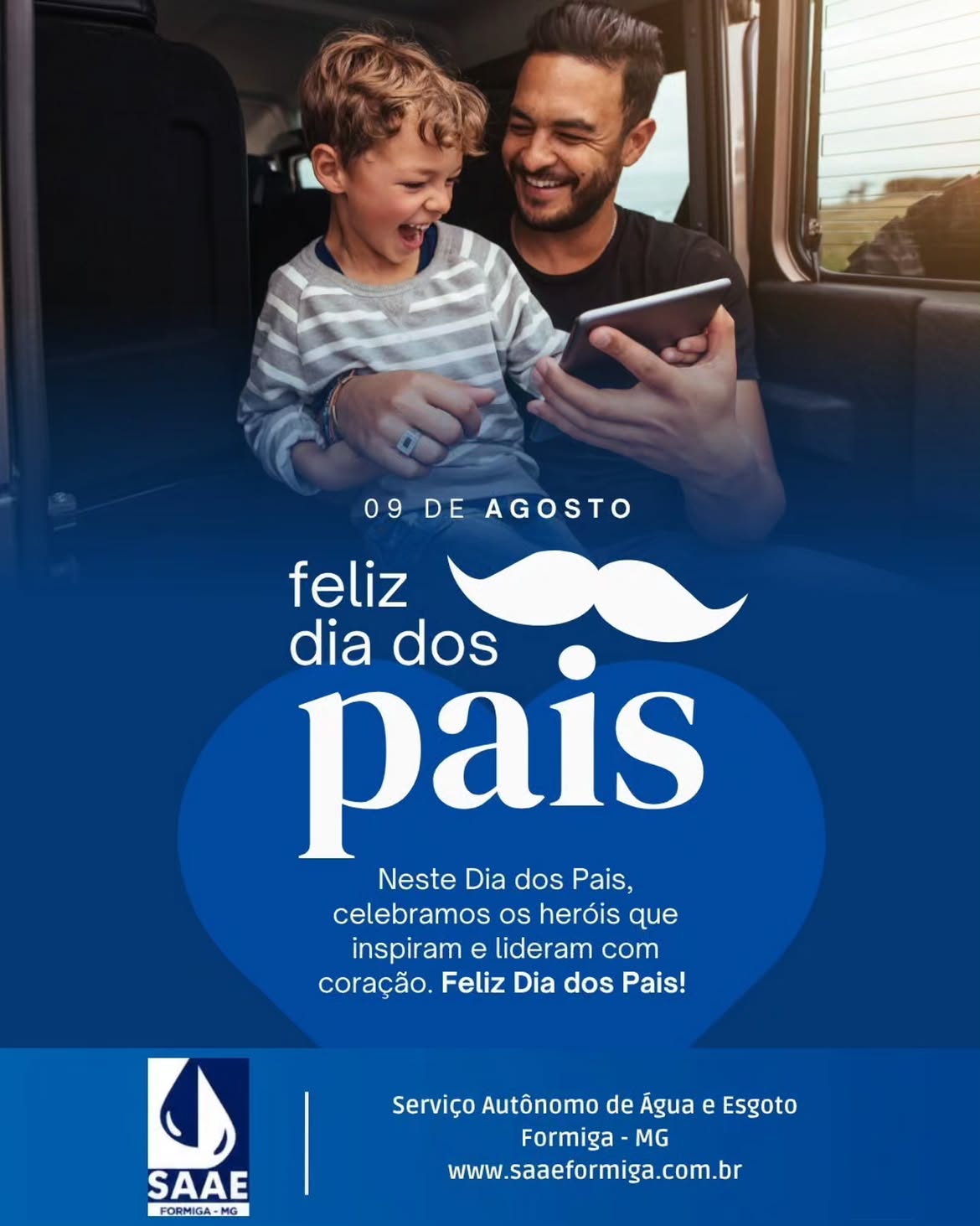 Pai é fonte de amor, proteção e inspiração todos os dias. 💙

O SAAE Formiga deseja um Feliz Dia dos…