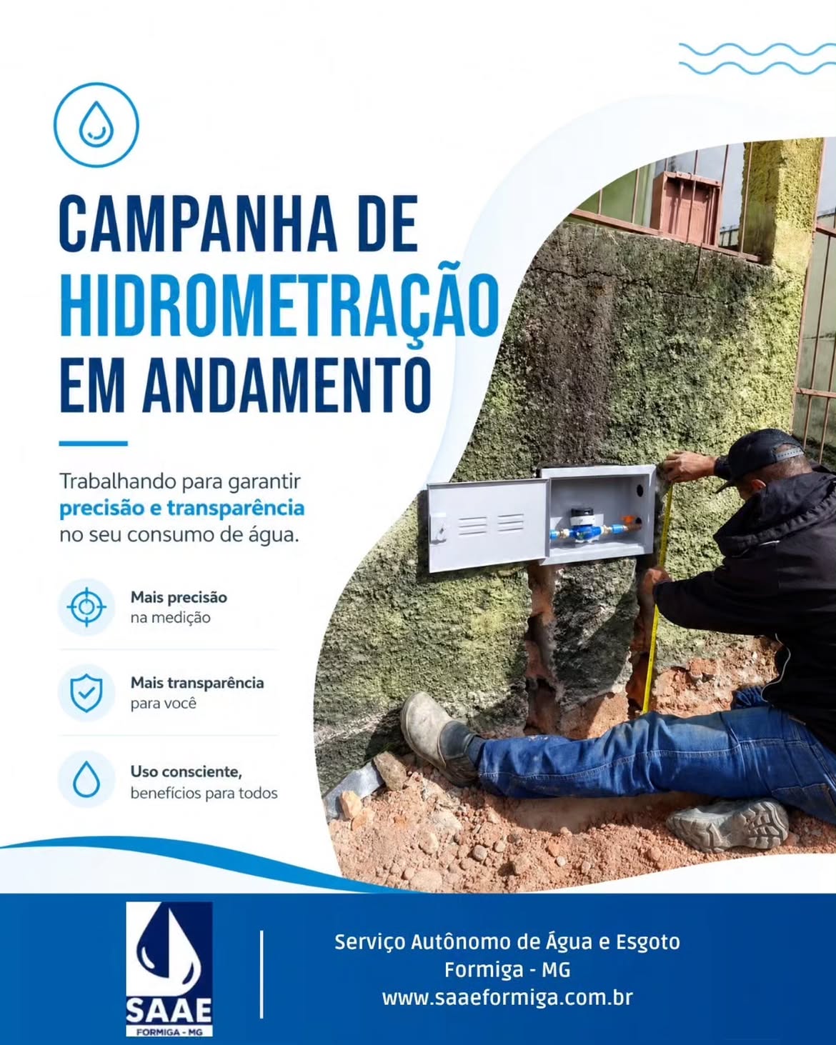 💧 CAMPANHA DE HIDROMETRAÇÃO EM ANDAMENTO!

O SAAE Formiga segue avançando com a instalação de hidrô…