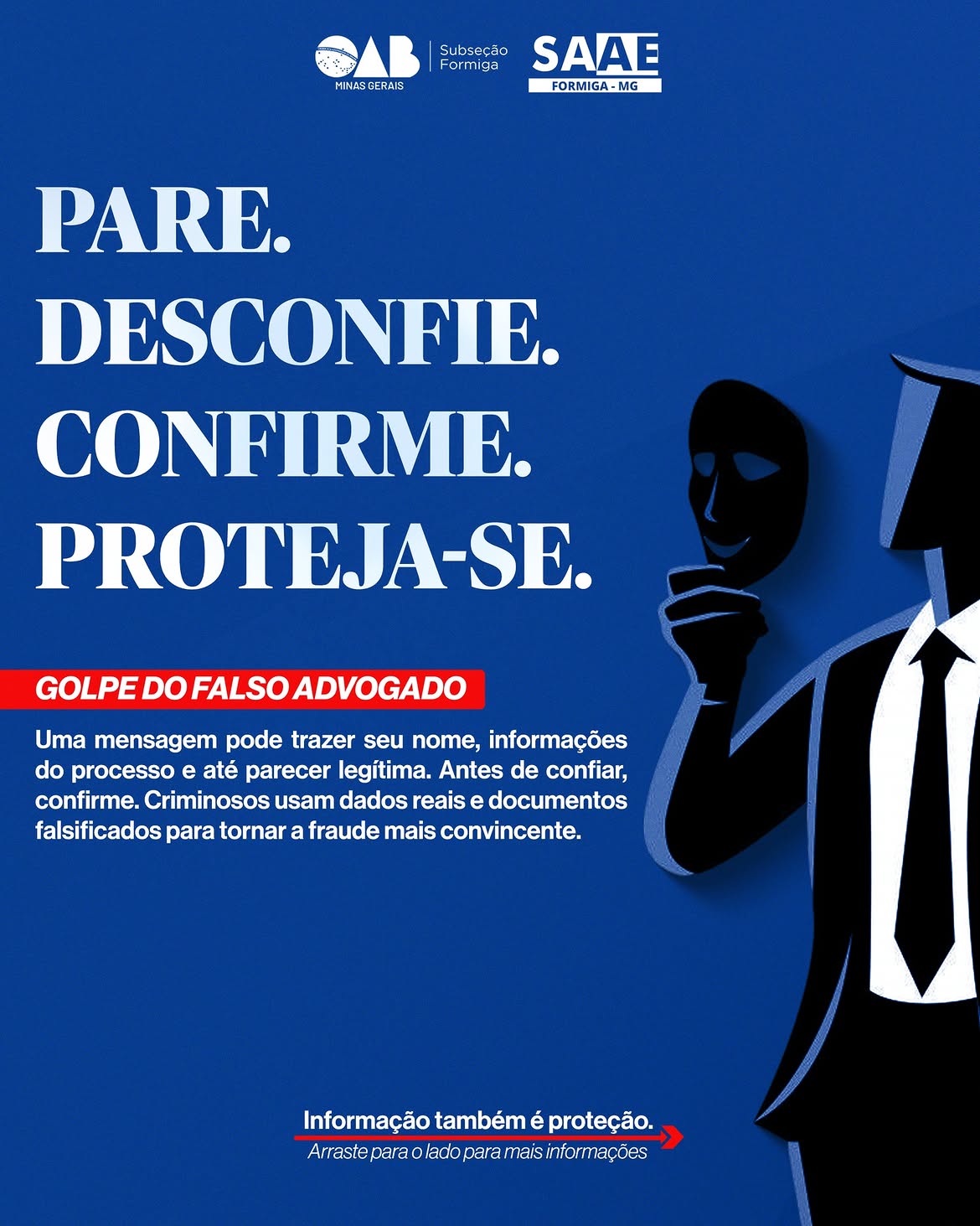 🚨 OAB FORMIGA E SAAE FORMIGA JUNTOS NA PREVENÇÃO AO GOLPE DO FALSO ADVOGADO

A informação é uma das…