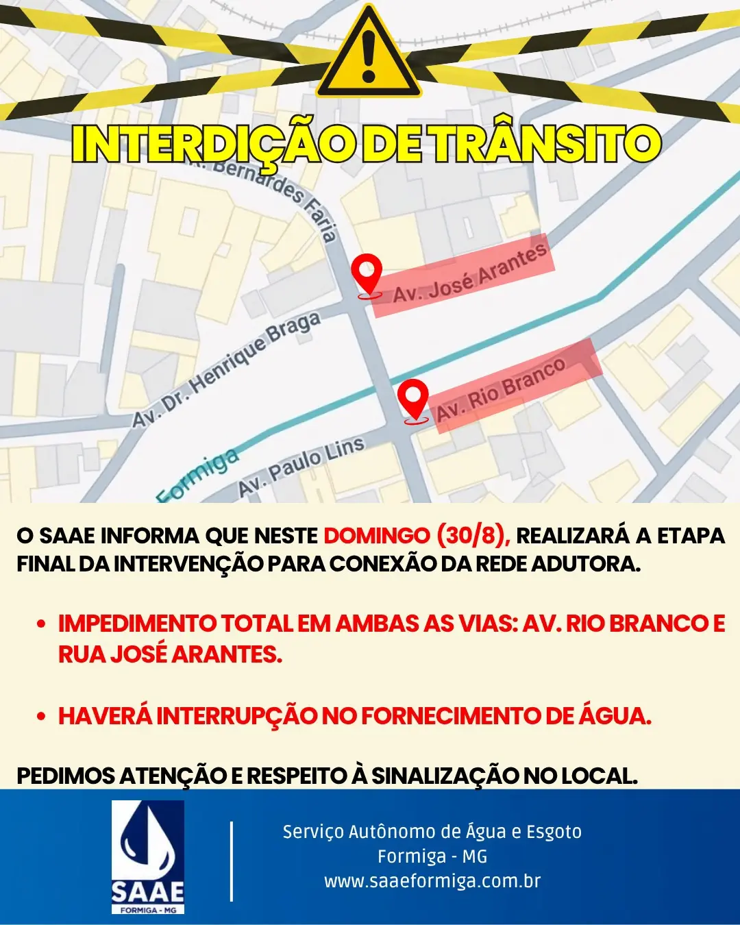 🚨 ATENÇÃO MÁXIMA: INTERDIÇÃO TOTAL DE VIAS E BLOQUEIO NO ABASTECIMENTO NESTE DOMINGO (30/08).

O SA…